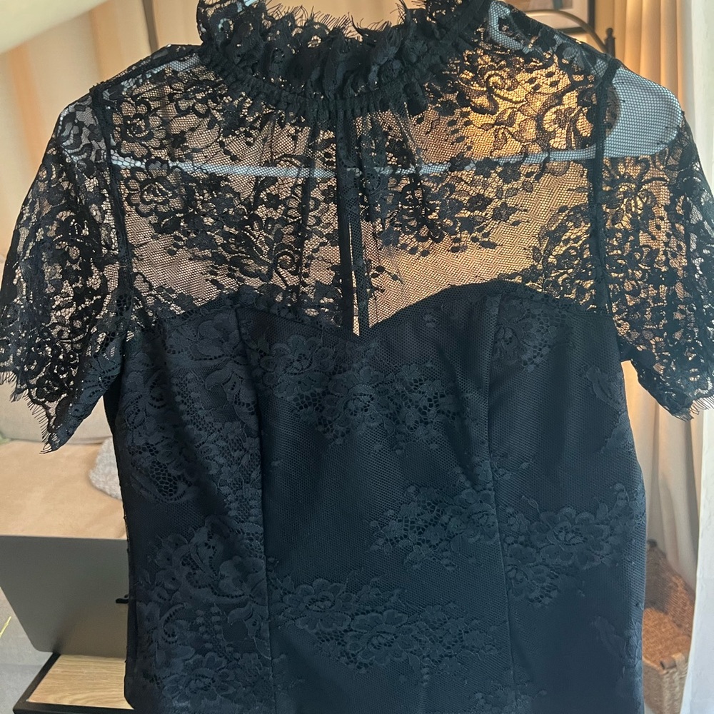 Black lace top from Bloomingdale’s